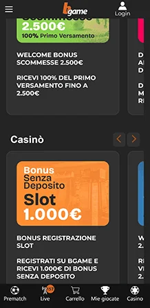bgame bonus di benvenuto